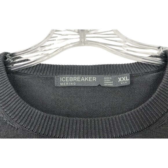 Icebreaker Sweater Mens Size XXL Gray Merino Wool Blend Crewneck Pullover Knit - Picture 2 of 7